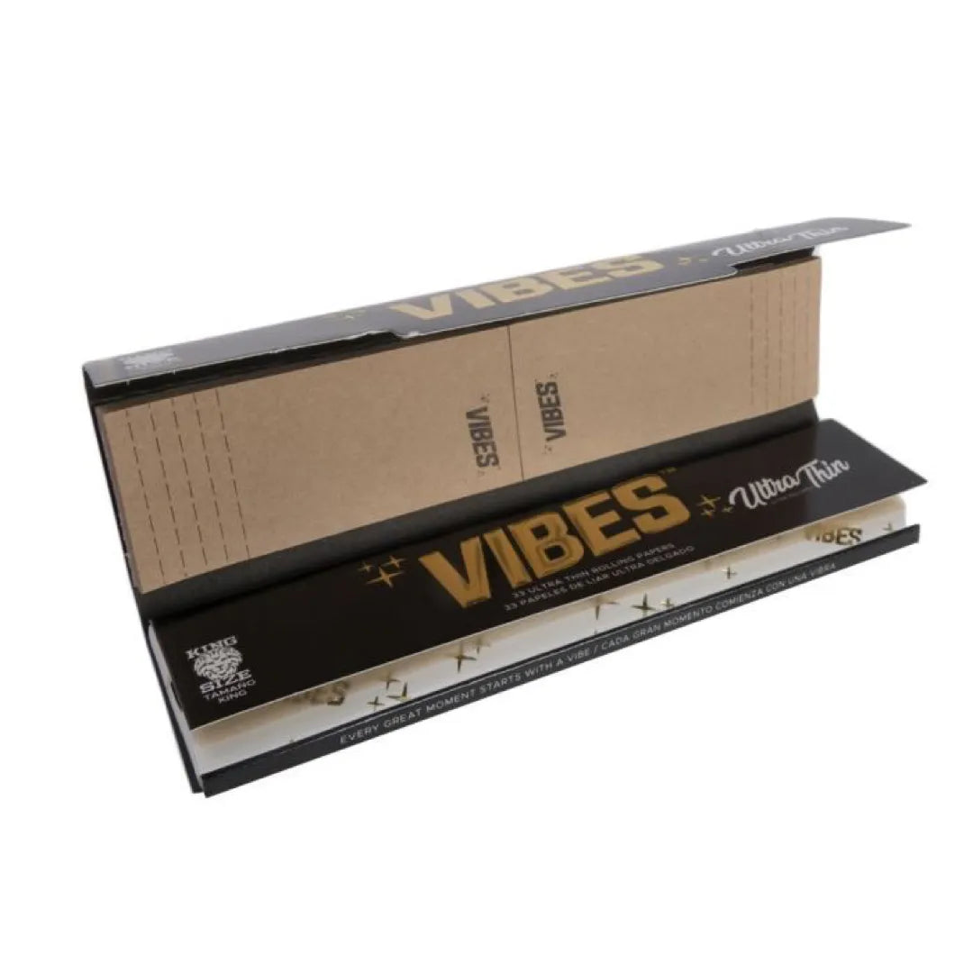 VIBES Black Ultra Thin King Size Rolling Papers