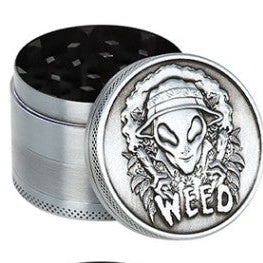 Silver Aliens 4-Part Herb Grinders