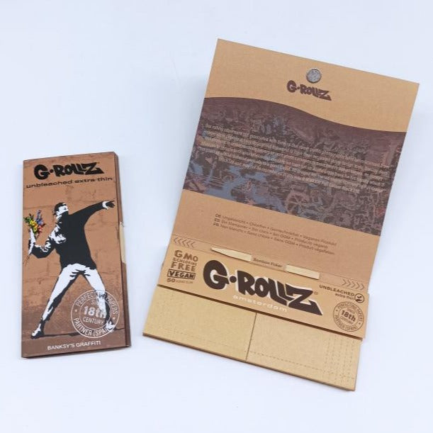 Kit de rolo kingsize de cânhamo orgânico G-ROLLZ 'Banksy Bunny'