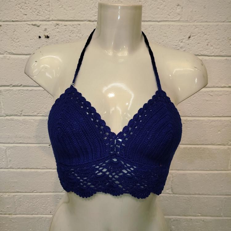 Deep Blue Crochet Bralette