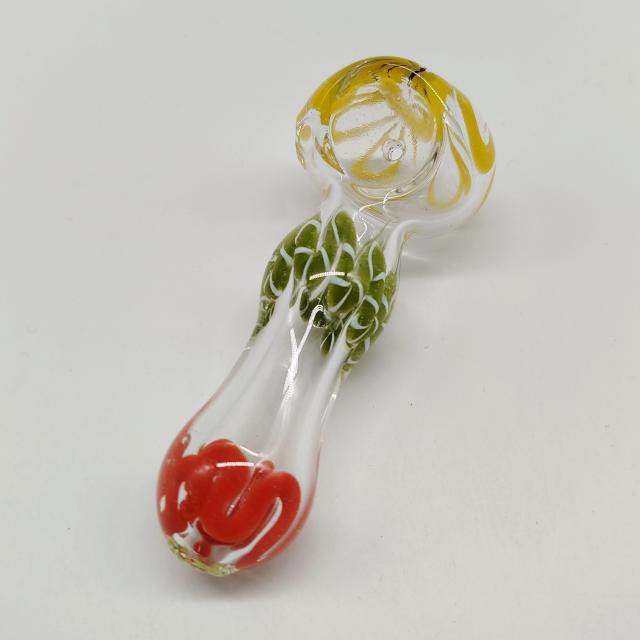 Cachimbo de vidro mini listrado preto e branco