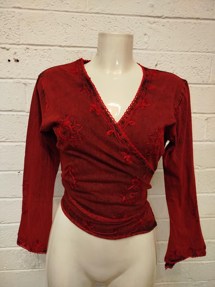 Acid Wrap-Style Long-Sleeve Tops