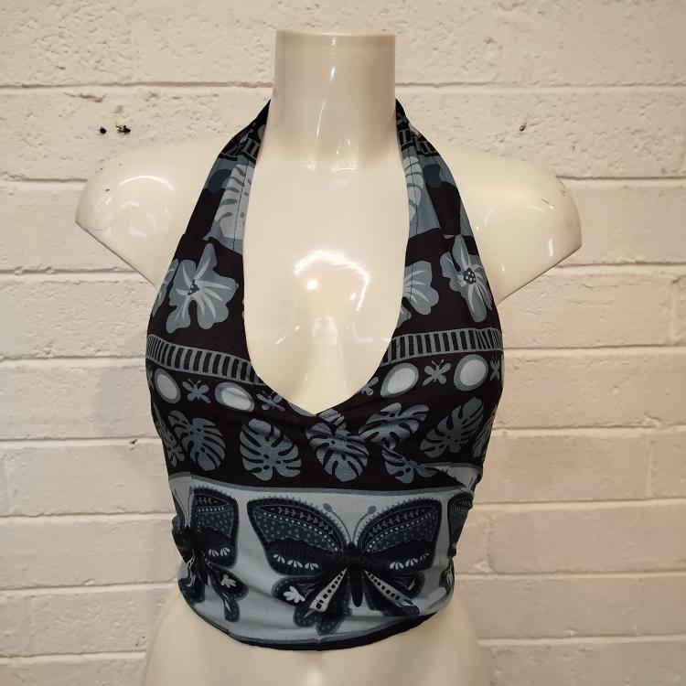 Silken Halter Top - Butterflies