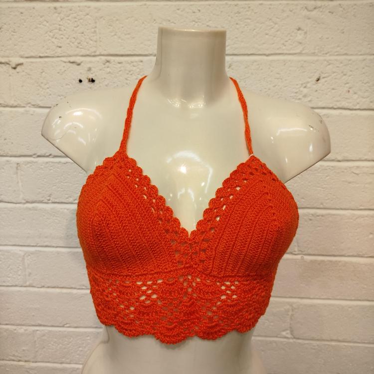 Orange Crochet Bralette