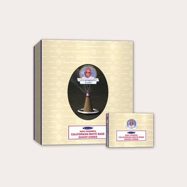 SATYA Californian White Sage Incense Cones - Large Pack