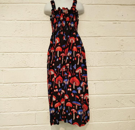 Kids Mushroom Overalls Black