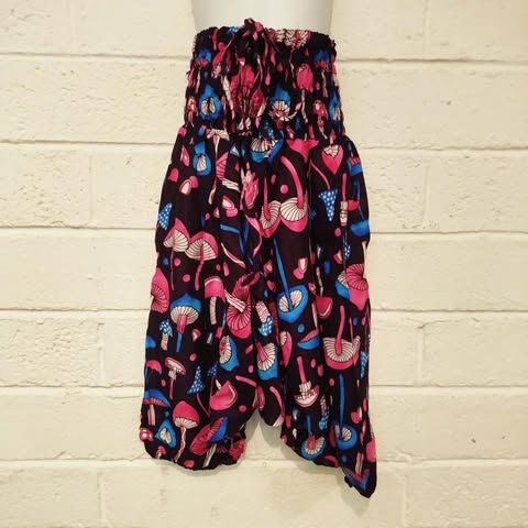 Kids Mushroom Harem Trousers Black