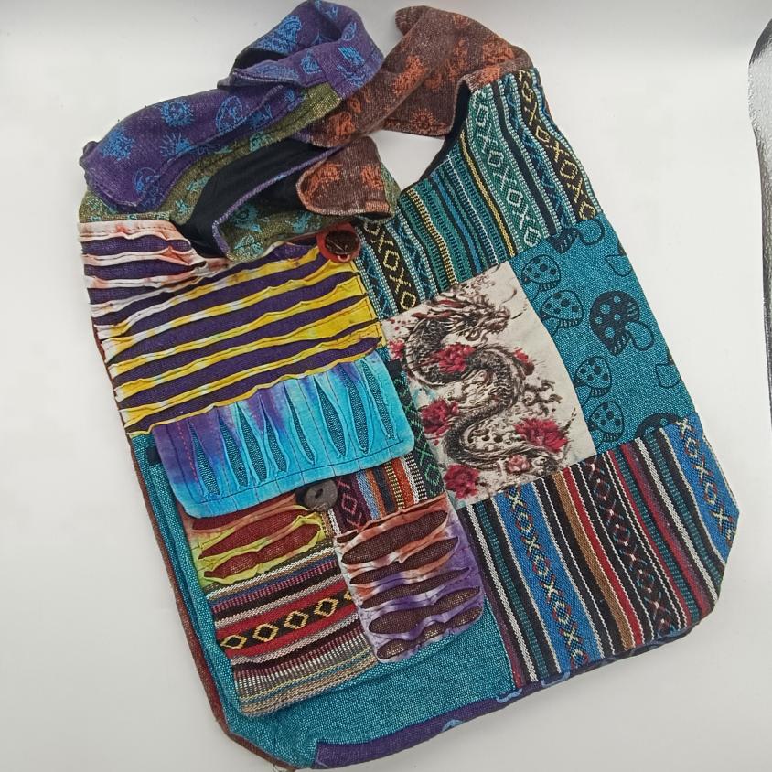 Patchwork Rip Shoulder Bag