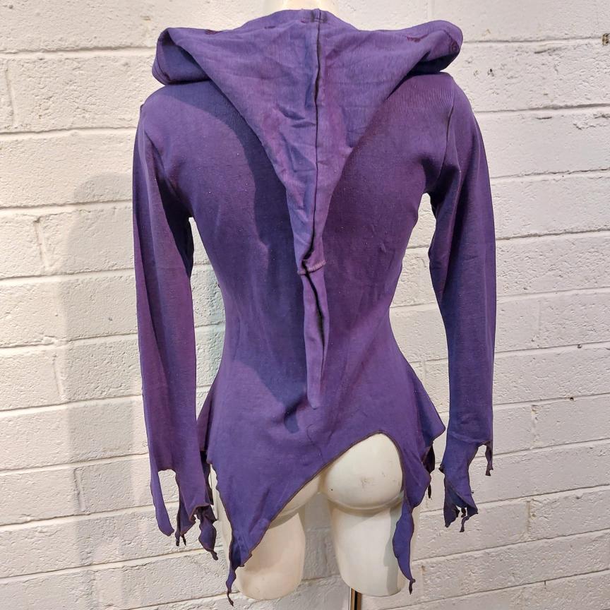 Women's Patchwork Zip-Up Hoodies - Purple