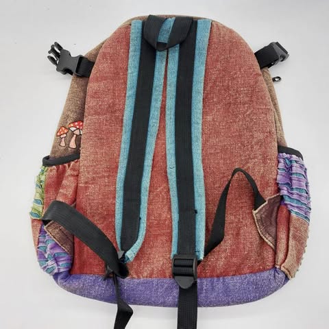 Patchwork Skull & Flower Backpack - 0353