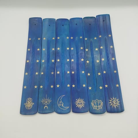Blue Stained Incense Trays