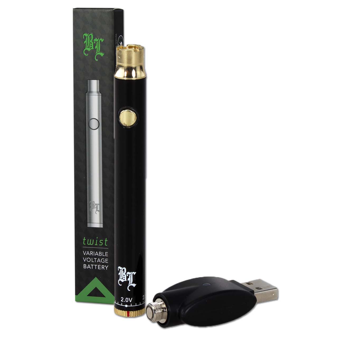 Black Leaf Silver Pen Battery 510