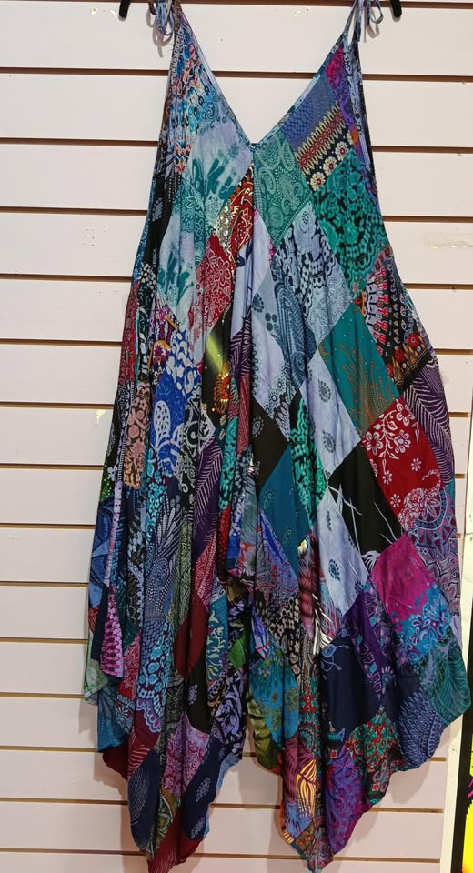 Purple Patchwork Playsuit