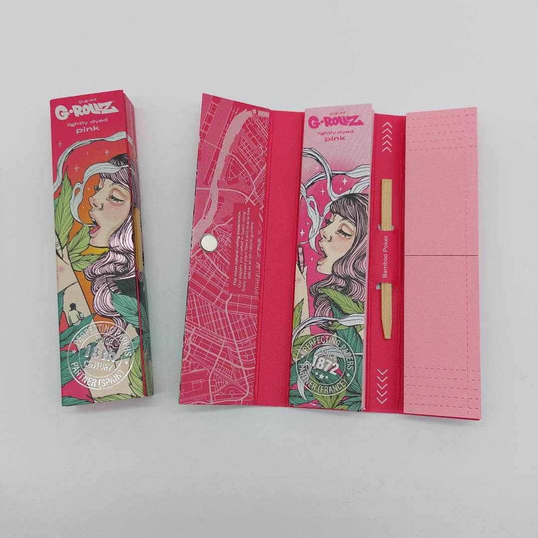 G-ROLLZ Special Edition Holographic 'Colossal Dreams' Pink Slim-Pack Kingsize Papers + Tips