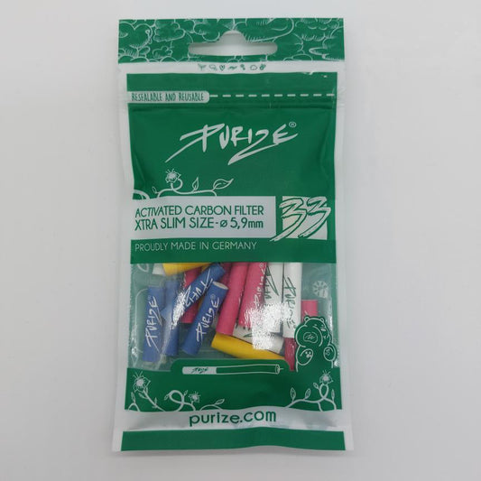 PURIZE 33 pack X-Slim Activated Charcoal Tips - Multicolour Edition