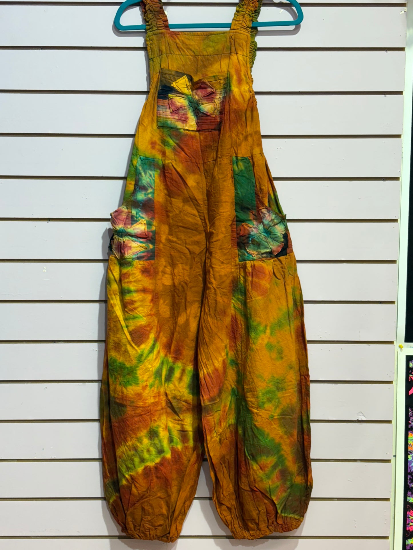 Tie-dye Flower Dungarees - Orange
