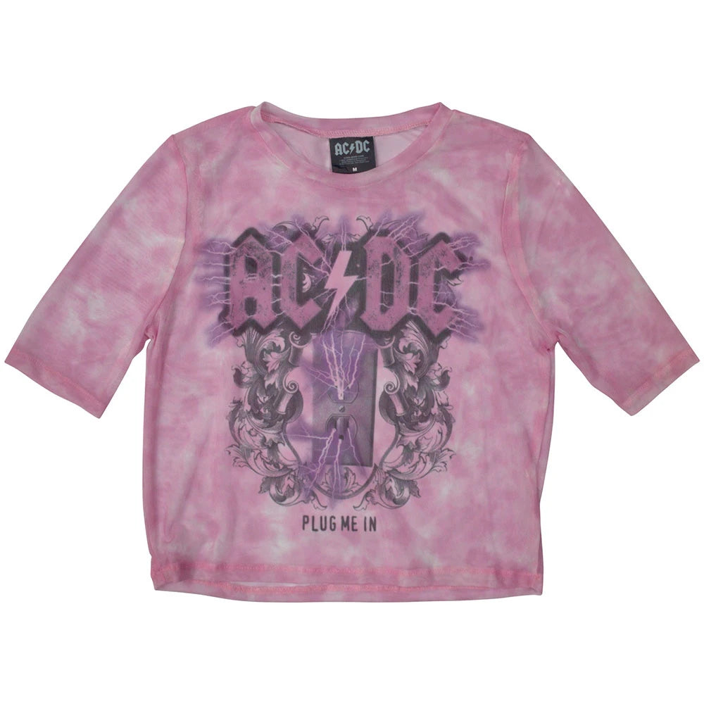 ACDC Pink Mesh Crop Medium