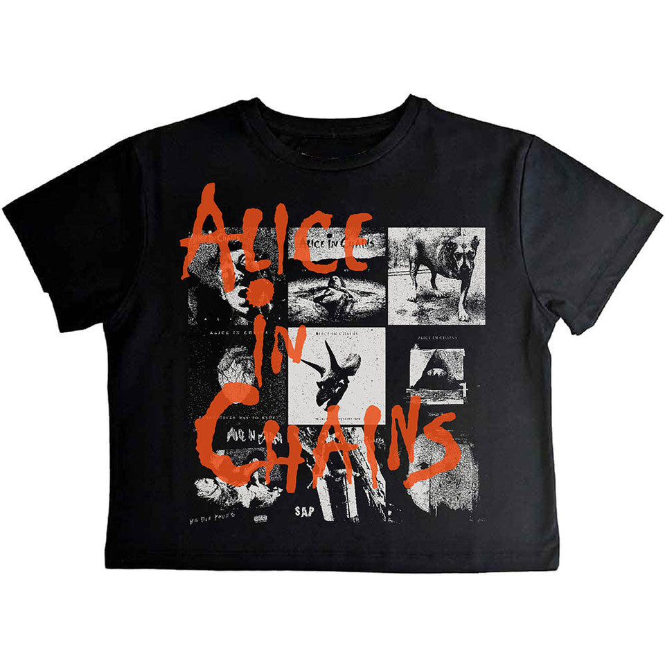 ALICE IN CHAINS Album Montage Crop Top Tee