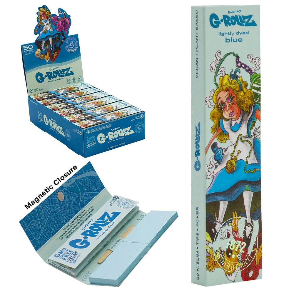 G-ROLLZ Alice Blue Kingsize Papers + Tips