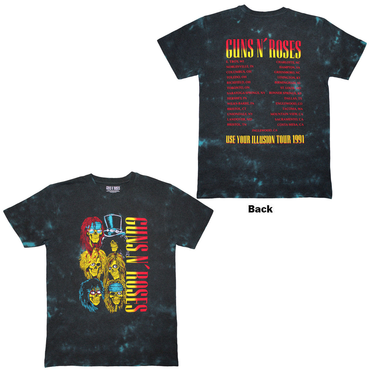 Guns N' Roses Illusion Tour 91 Charcoal Tee
