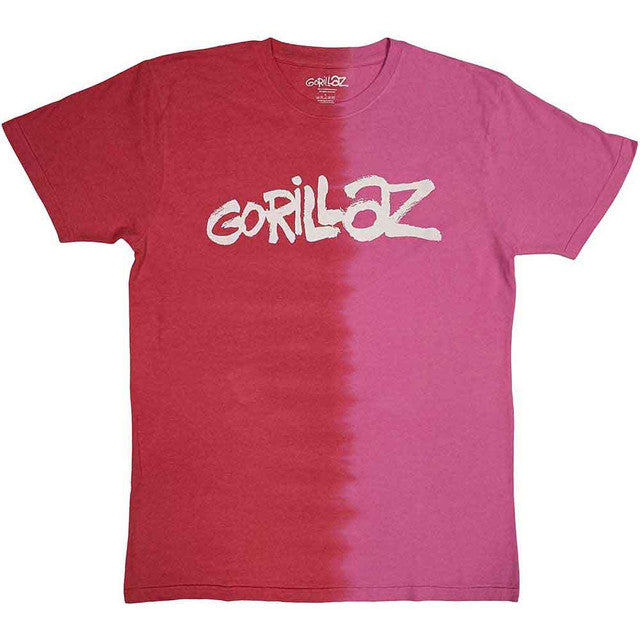 GORILLAZ Red & Pink Tie Dye Tee