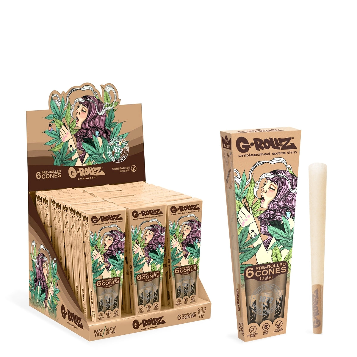 G-ROLLZ Colossal Dream 1 1/4 Unbleached Cones