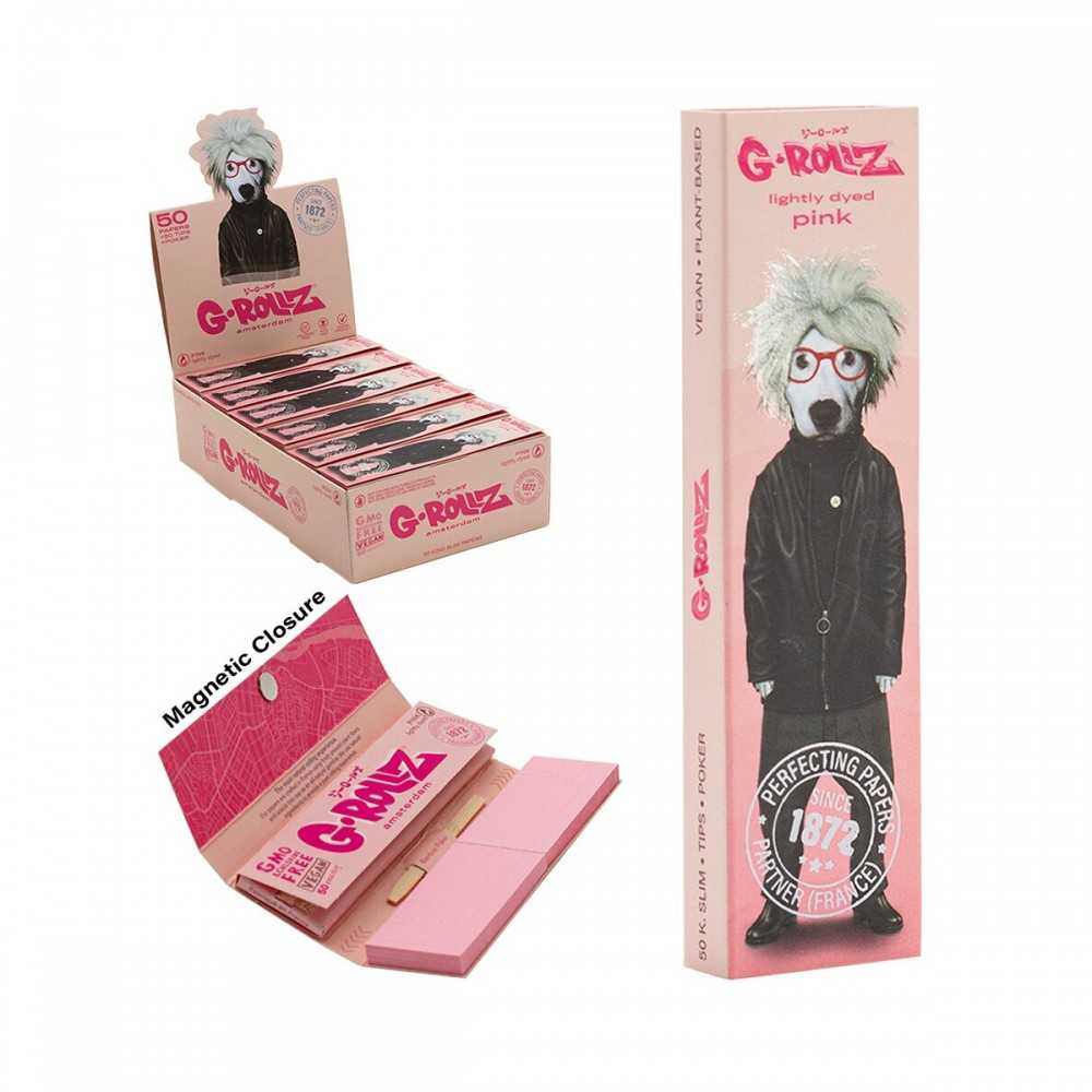 G-ROLLZ 'Soup' Pink Slim-Pack Kingsize Papers + Tips