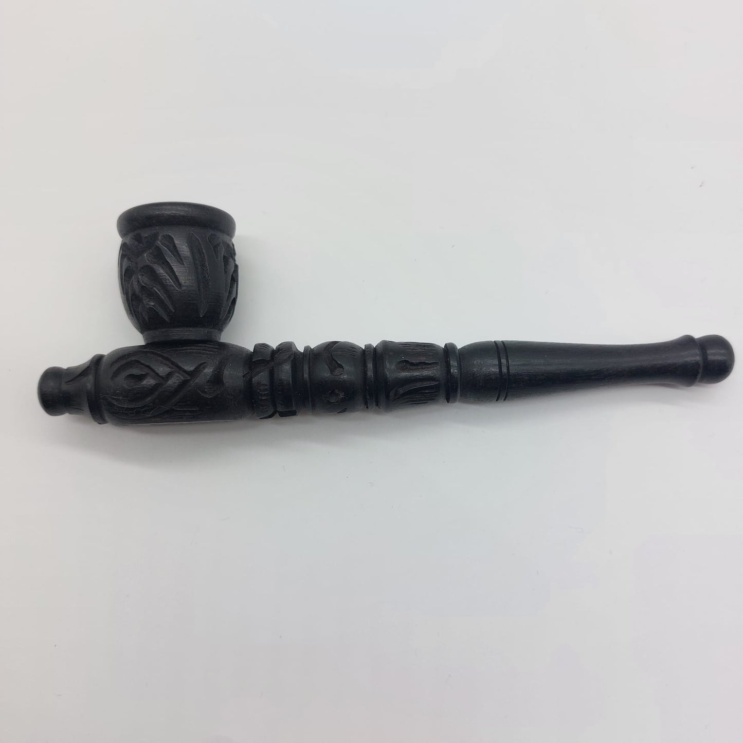 Black Wood Carved Pipe