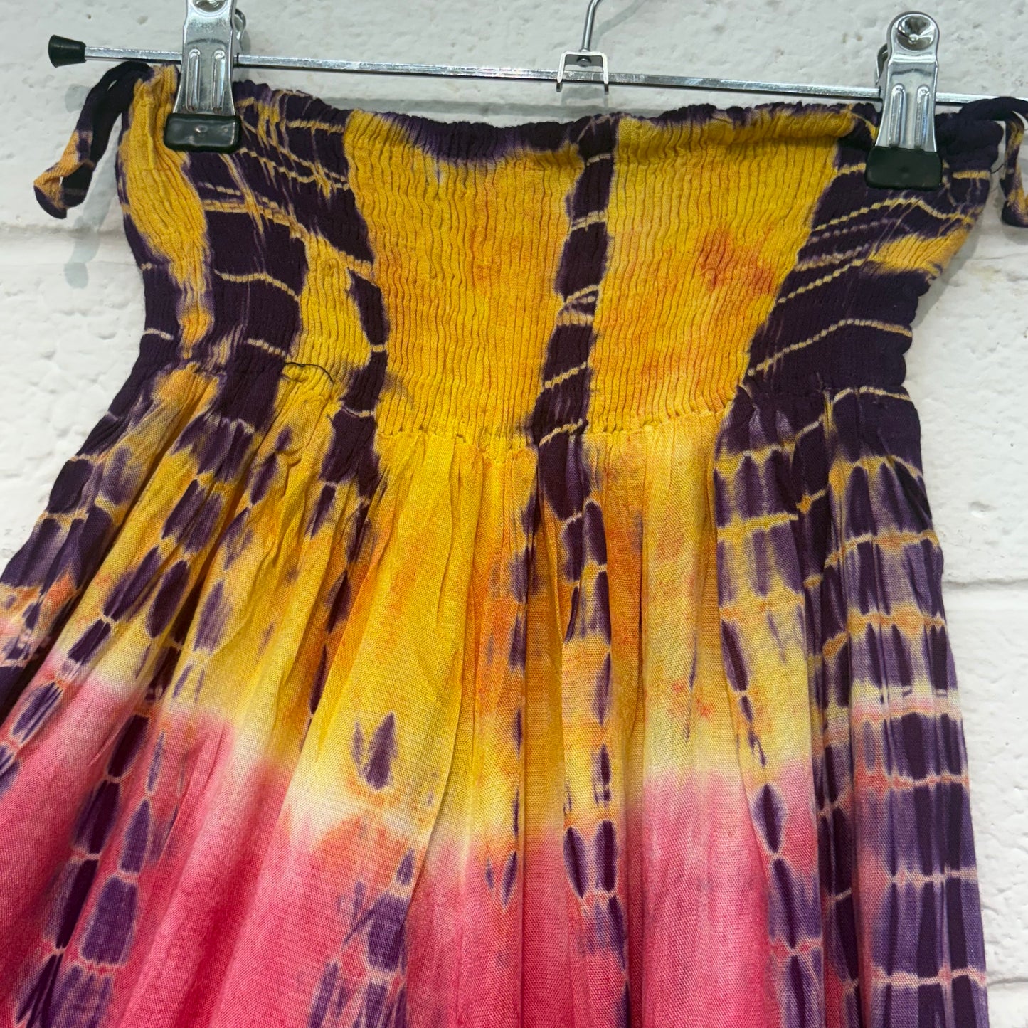 Stretchy Tie-Dye Trousers Pink, Yellow & Navy - R-22