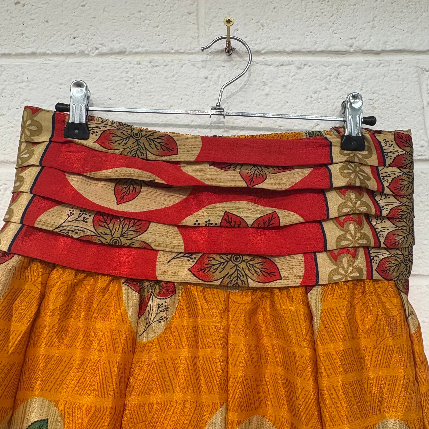 Layered Waistband Trousers Orange Flowers - HK103