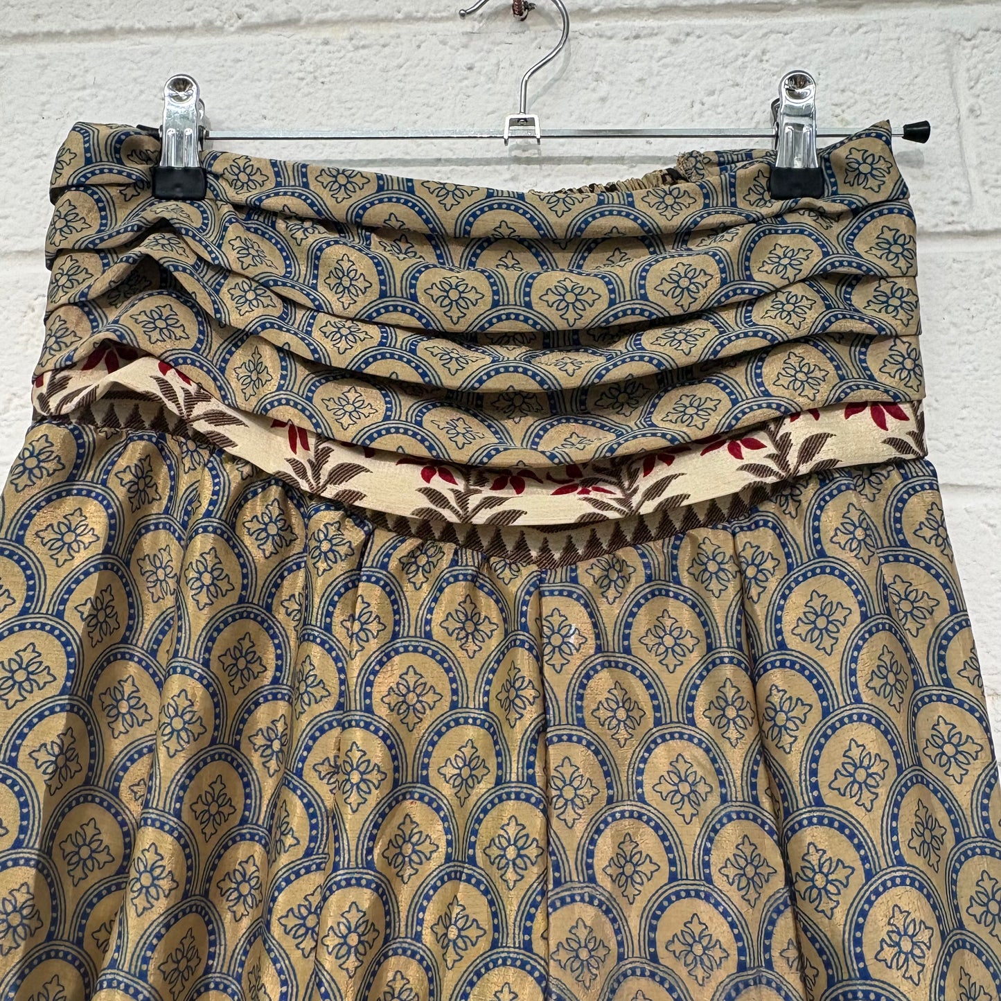 Layered Waistband Trousers Blue & Gold - HK103