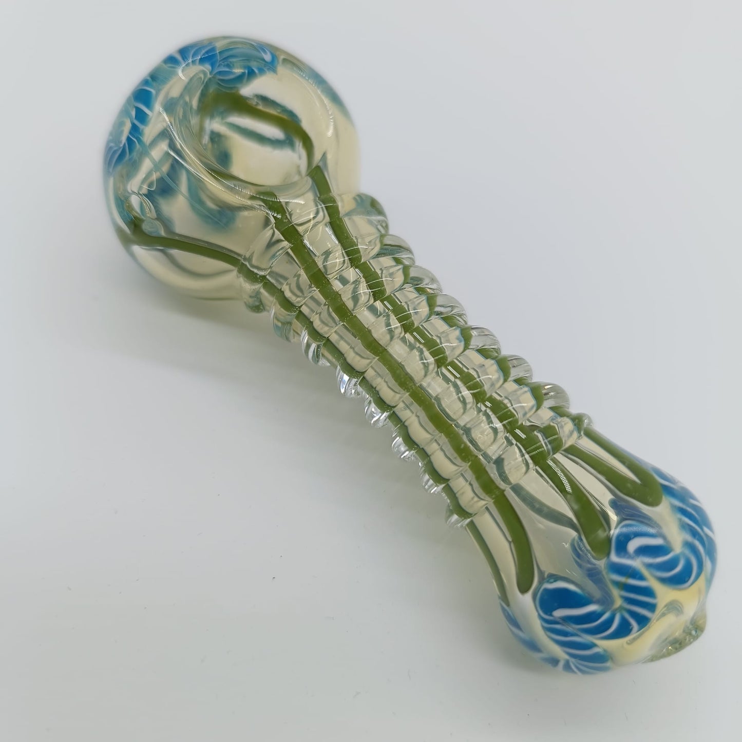 Ribbed Stripe Glass Pipe