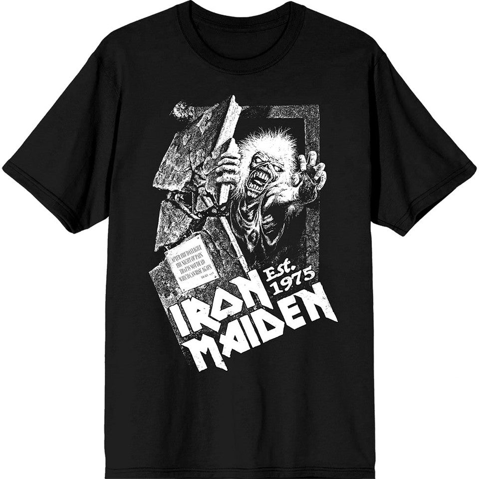 IRON MAIDEN No Prayer Grave Grey Logo Tee