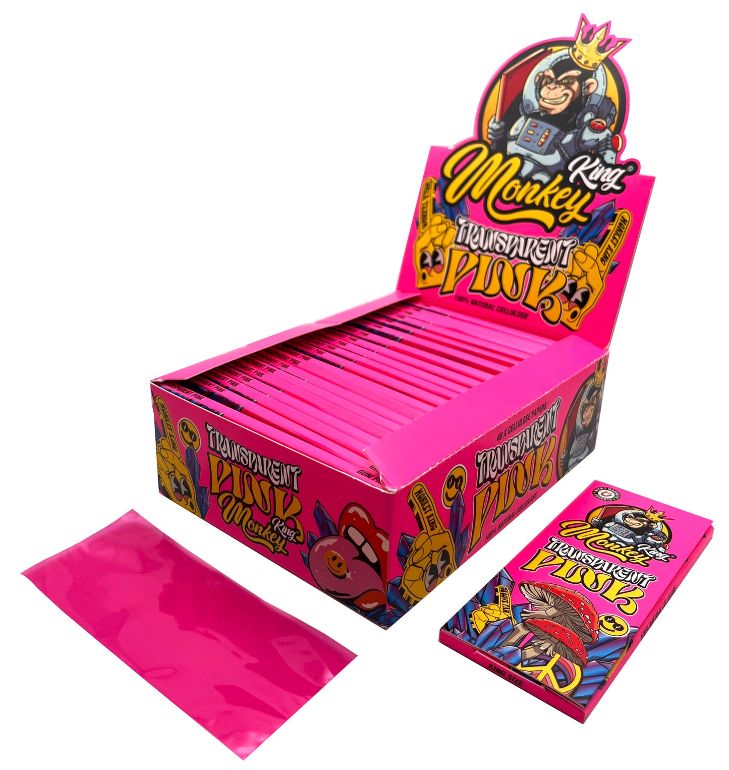 MONKEY KING PINK Transparent Natural Cellulose Papers
