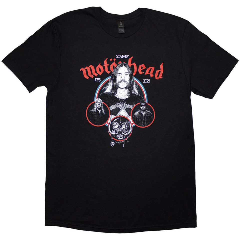 Motorhead 50 Years Band Circle Portrait Tee