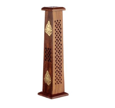 Gold Buddha Wooden Incense Pillar