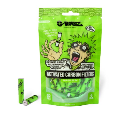 G-Rollz Activated Carbon Filters 6mm - 50 Tips per Pack