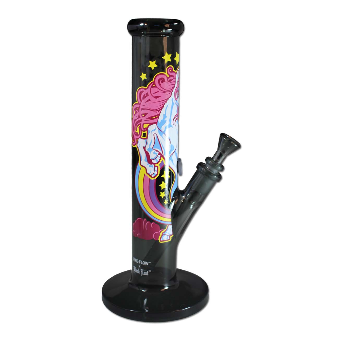 BLACK LEAF X FIRE-FLOW Unicorn Pink Glass Water Pipe