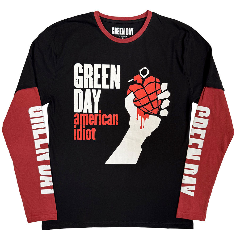 Green Day Layered Long Sleeve T-Shirt American Idiot