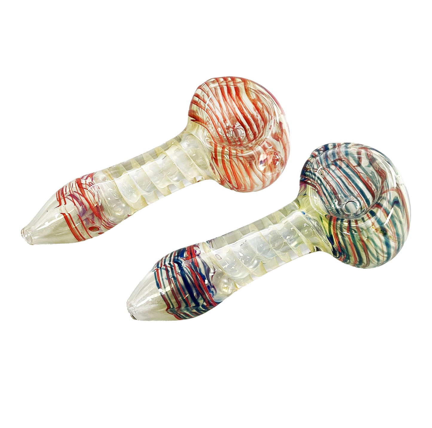 Cachimbo de vidro mini listrado preto e branco