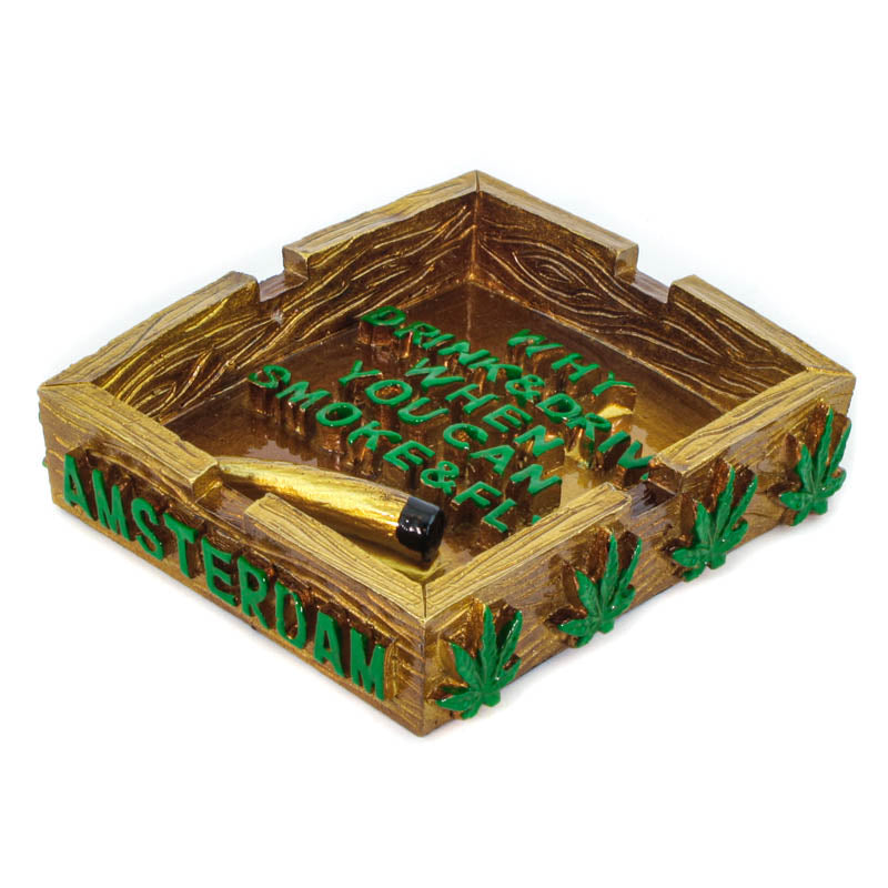 Resin Ashtrays Amsterdam Why Drink & Drive - Gold