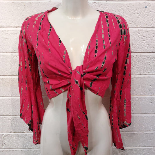 Cotton Wrap Tops - Pink