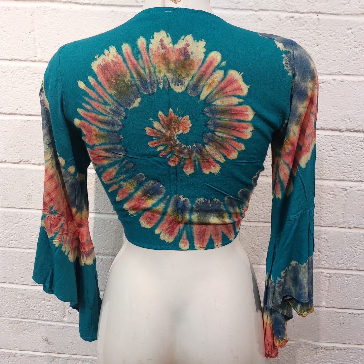Cotton Wrap Tops - Blue Tie-Dye