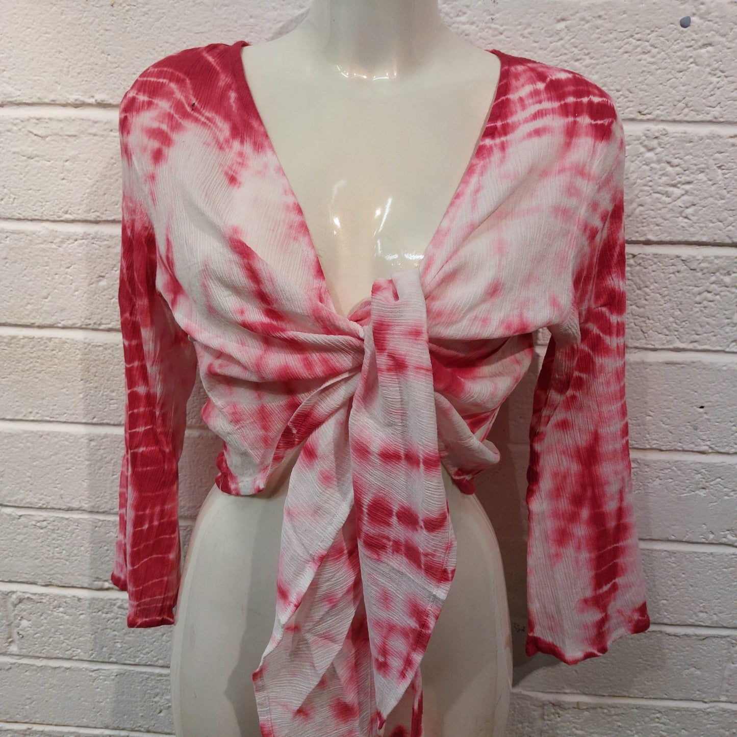 Cotton Wrap Tops - Pink & White