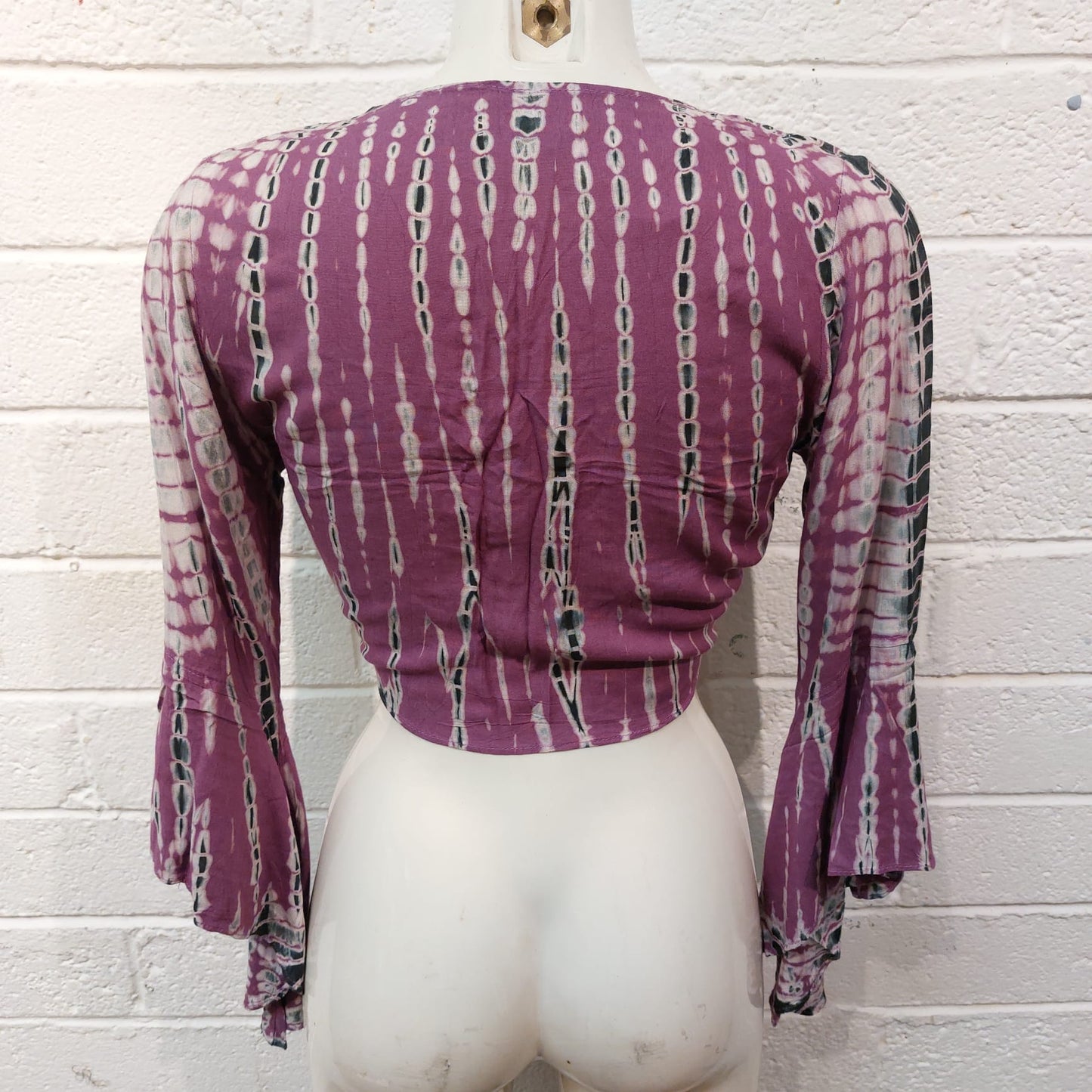 Cotton Wrap Tops - Purple & Grey