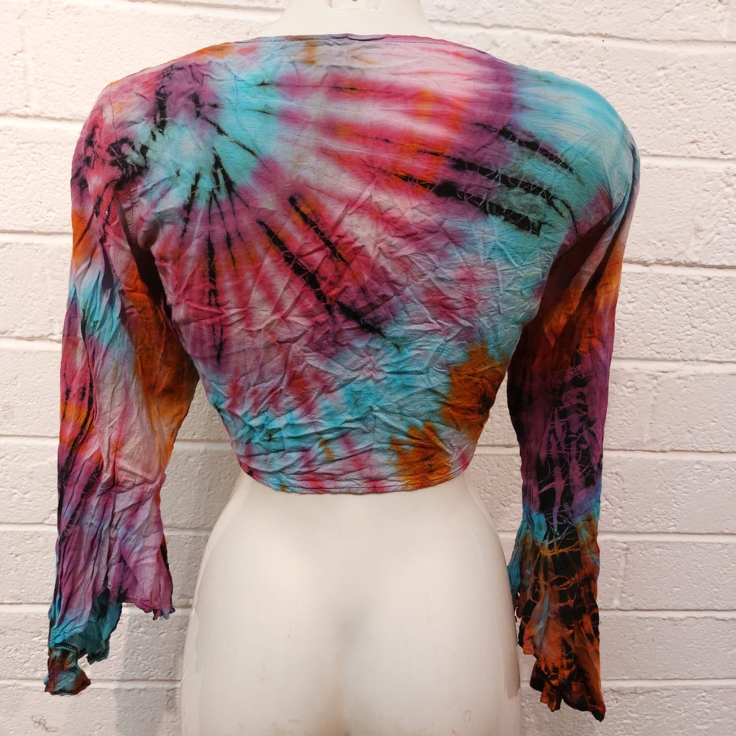 Cotton Wrap Tops - Blue & Pink Tie-Dye