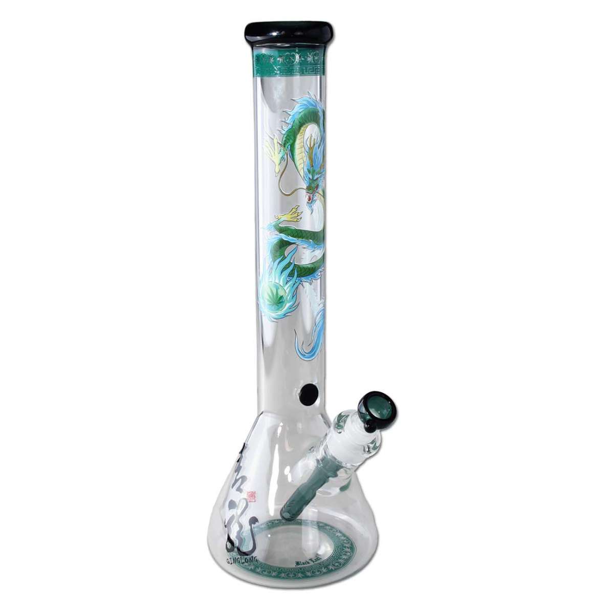 BLACK LEAF Dragon Beaker Glass Water Pipe