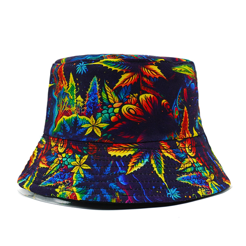Neon Leaf Scenic Bucket Hat