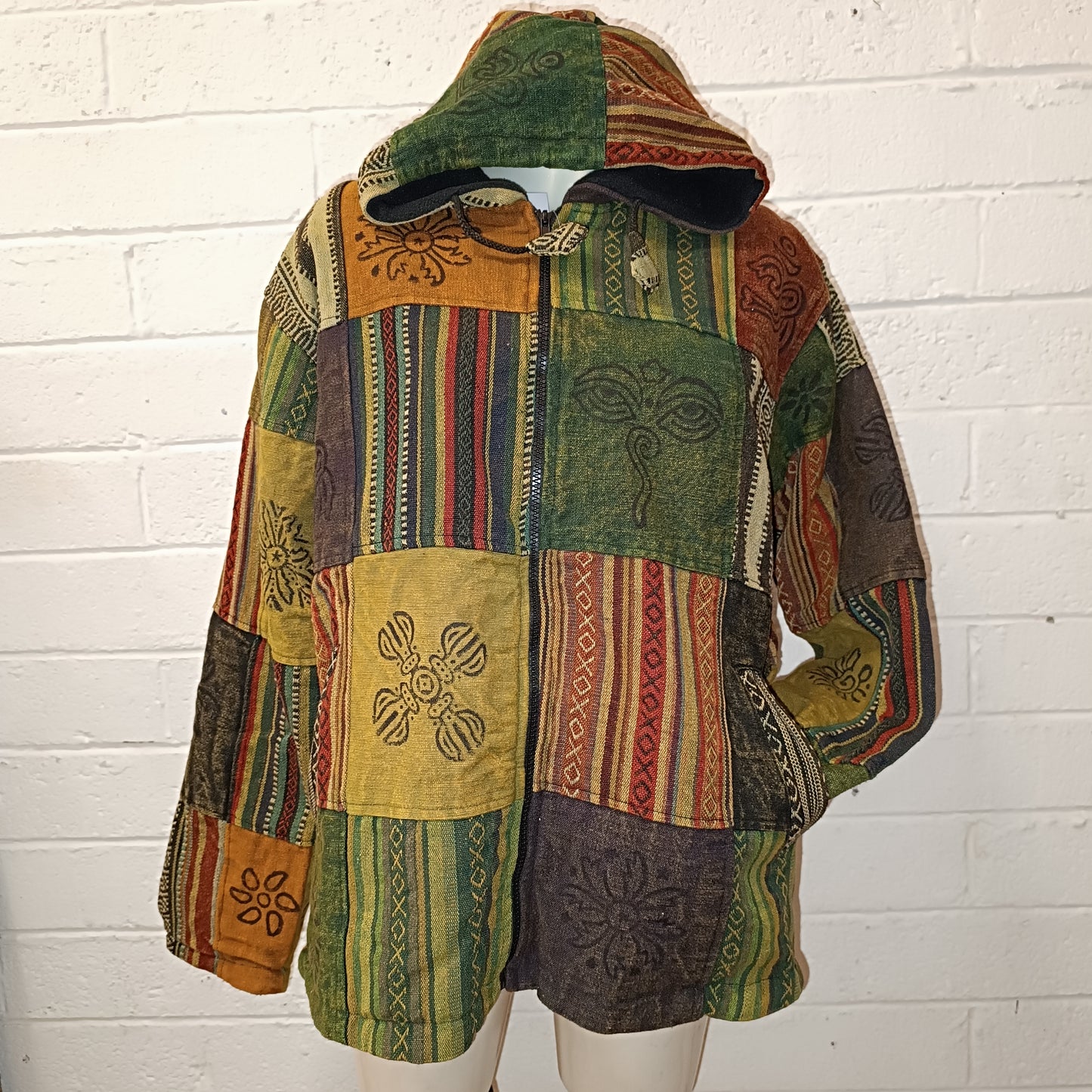 Patchwork Zip-Up Symbol Jacket 342