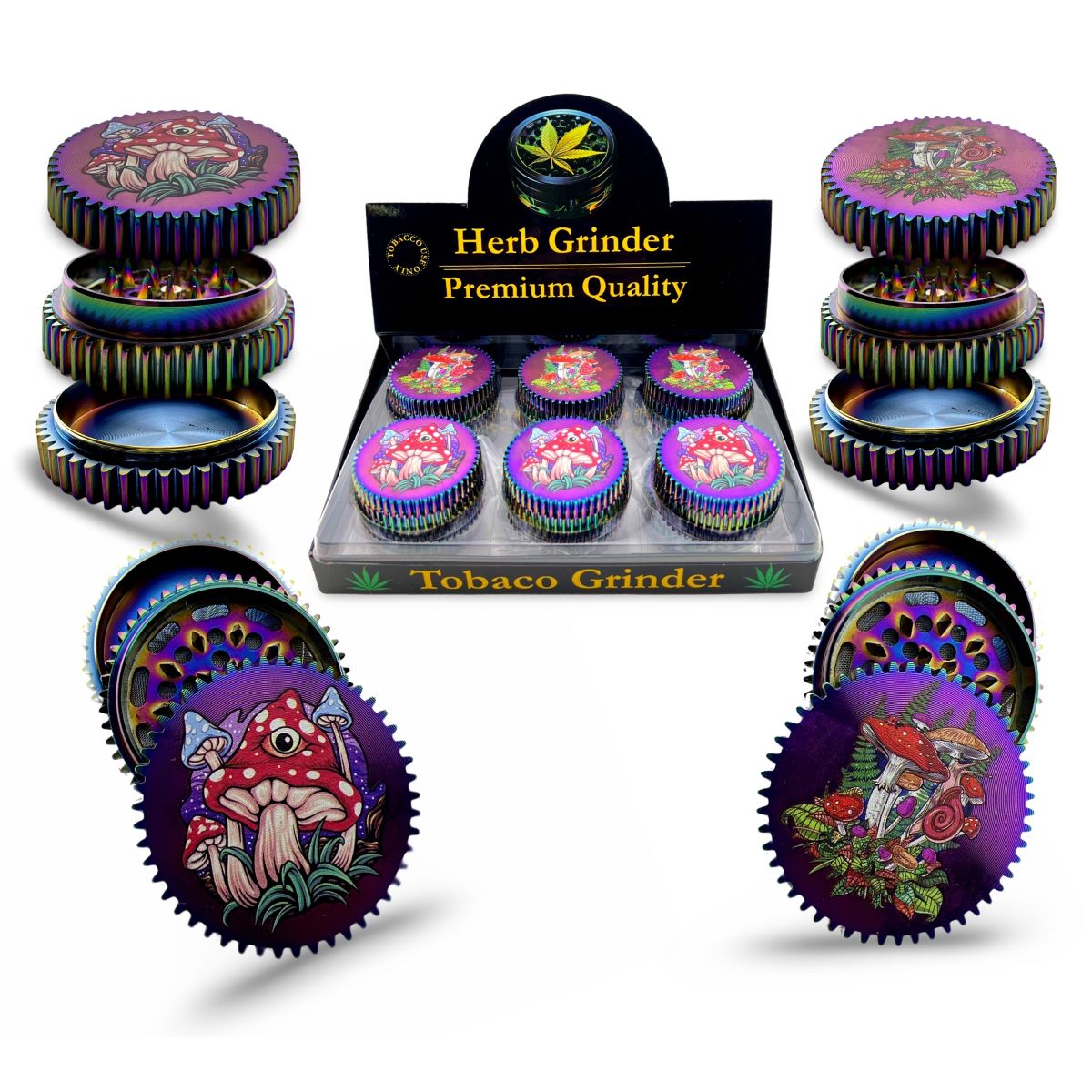 Sprocket 3-Part herb Grinders - Oil Spill Mushroom